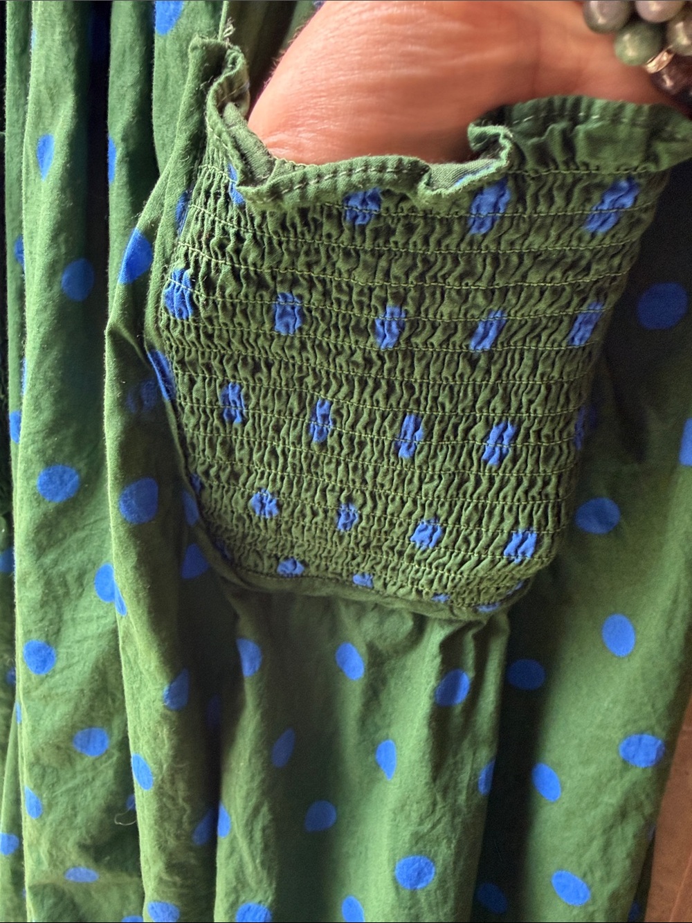 Anthropologie Pinnacle by Shruti Sancheti Smocked A-Line Midi Dress Pockets M - Picture 10 of 16